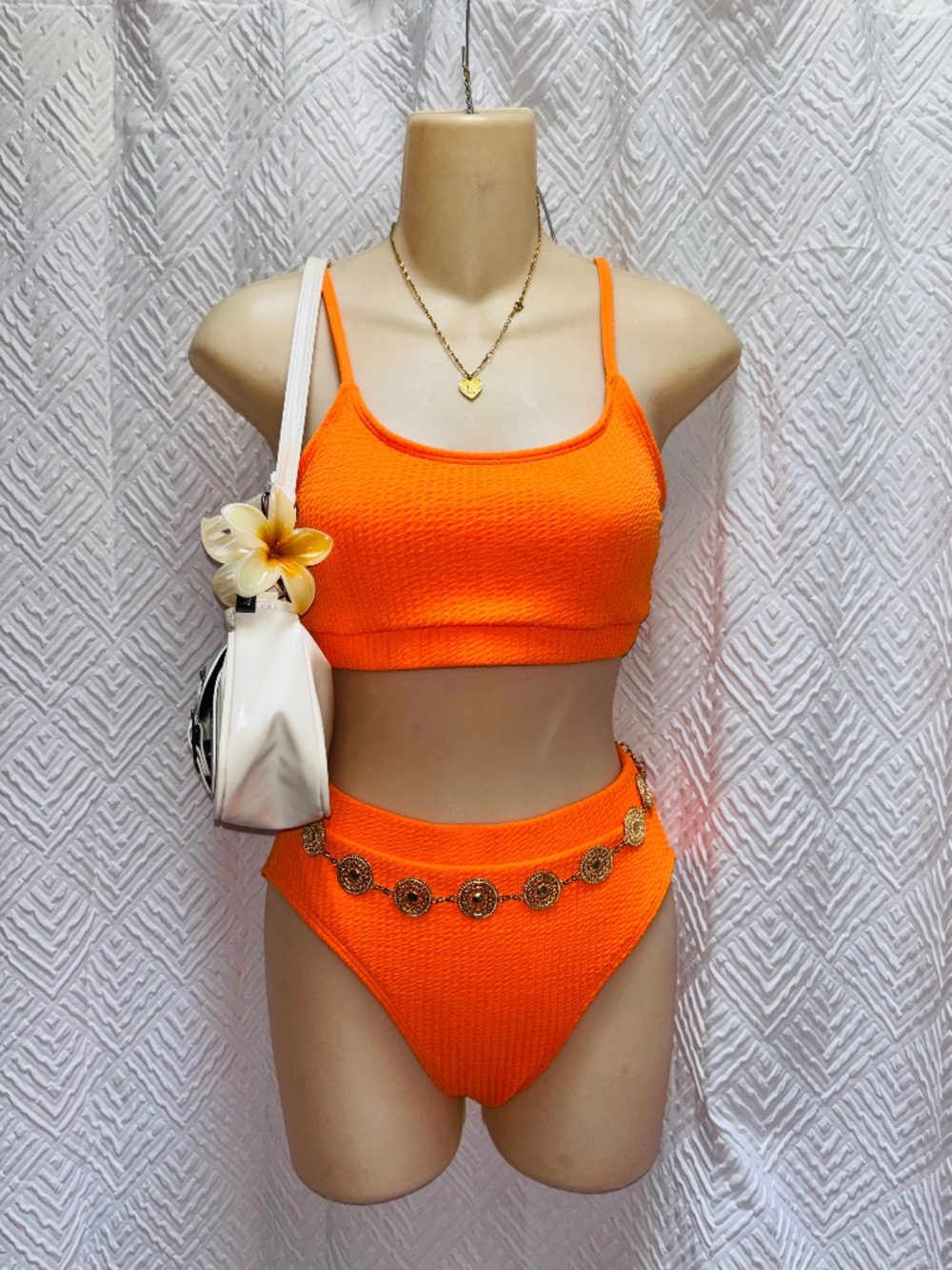 Neon orange bikini set size SMALL